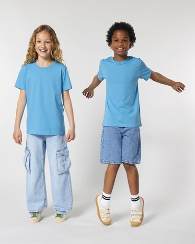 Mini Creator 2.0 - Das Iconic Kinder-T-Shirt - Aqua Blue - 5-6/110-116cm bedrucken, Art.-Nr. STTK184C14505