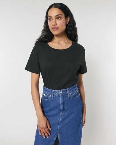 Stella Serena - Das Damen-T-Shirt mit weitem Rundhalsausschnitt - Black - S bedrucken, Art.-Nr. STTW173C0021S
