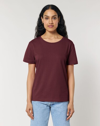 Stella Serena - Das Damen-T-Shirt mit weitem Rundhalsausschnitt - Burgundy - XS bedrucken, Art.-Nr. STTW173C244XS