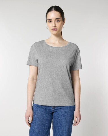 Stella Serena - Das Damen-T-Shirt mit weitem Rundhalsausschnitt - Heather Grey - M bedrucken, Art.-Nr. STTW173C2501M Stella Serena - Das Damen-T-Shirt mit weitem Rundhalsausschnitt - Heather Grey - M bedrucken, Art.-Nr. STTW173C2501M