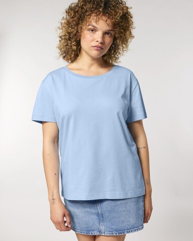 Stella Serena - Das Damen-T-Shirt mit weitem Rundhalsausschnitt - Blue Soul - XL bedrucken, Art.-Nr. STTW173C1491X Stella Serena - Das Damen-T-Shirt mit weitem Rundhalsausschnitt - Blue Soul - XL bedrucken, Art.-Nr. STTW173C1491X