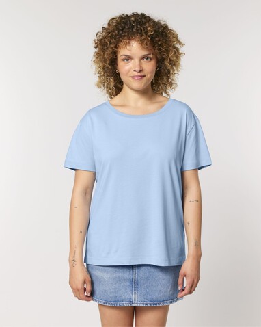 Stella Serena - Das Damen-T-Shirt mit weitem Rundhalsausschnitt - Blue Soul - XS bedrucken, Art.-Nr. STTW173C149XS