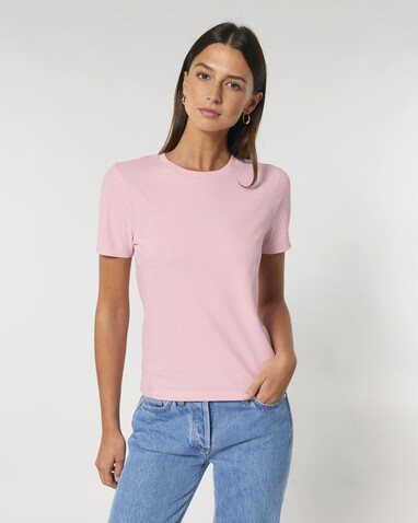 Stella Ella - Das kurze Fitted Damen-T-Shirt - Cotton Pink - XL bedrucken, Art.-Nr. STTW174C0051X Stella Ella - Das kurze Fitted Damen-T-Shirt - Cotton Pink - XL bedrucken, Art.-Nr. STTW174C0051X