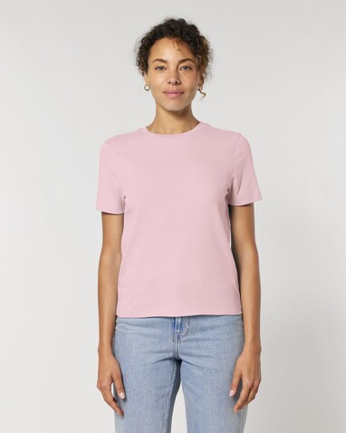 Stella Ella - Das kurze Fitted Damen-T-Shirt - Cotton Pink - L bedrucken, Art.-Nr. STTW174C0051L