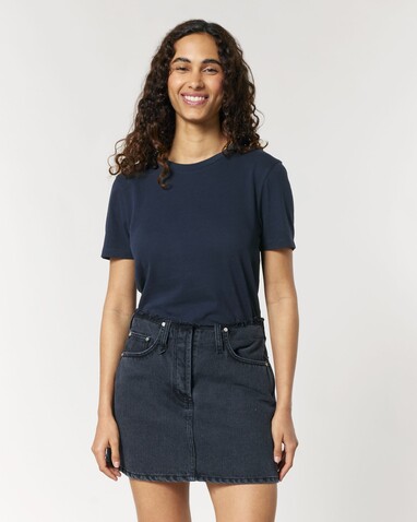 Stella Ella - Das kurze Fitted Damen-T-Shirt - French Navy - M bedrucken, Art.-Nr. STTW174C7271M Stella Ella - Das kurze Fitted Damen-T-Shirt - French Navy - M bedrucken, Art.-Nr. STTW174C7271M