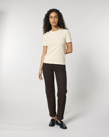 Stella Ella - Das kurze Fitted Damen-T-Shirt - Natural Raw - XL bedrucken, Art.-Nr. STTW174C0541X