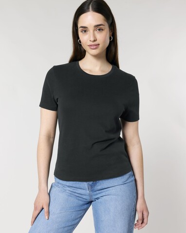 Stella Ella - Das kurze Fitted Damen-T-Shirt - Black - M bedrucken, Art.-Nr. STTW174C0021M