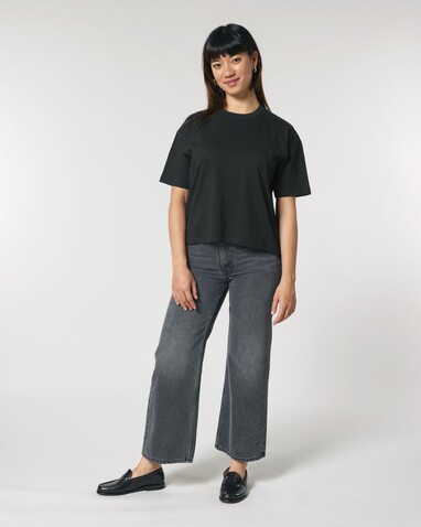 Stella Nova - Das Boxy Damen-T-Shirt - Black - XL bedrucken, Art.-Nr. STTW175C0021X