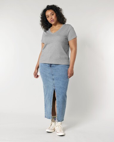 Stella Isla - Das Damen-T-Shirt mit V-Ausschnitt - Heather Grey - XL bedrucken, Art.-Nr. STTW176C2501X Stella Isla - Das Damen-T-Shirt mit V-Ausschnitt - Heather Grey - XL bedrucken, Art.-Nr. STTW176C2501X