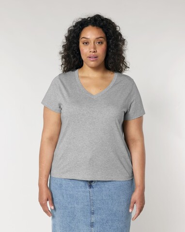 Stella Isla - Das Damen-T-Shirt mit V-Ausschnitt - Heather Grey - XXL bedrucken, Art.-Nr. STTW176C2502X