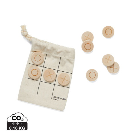 VINGA Tic-Tac-Toe Mini-Spiel braun bedrucken, Art.-Nr. V453029