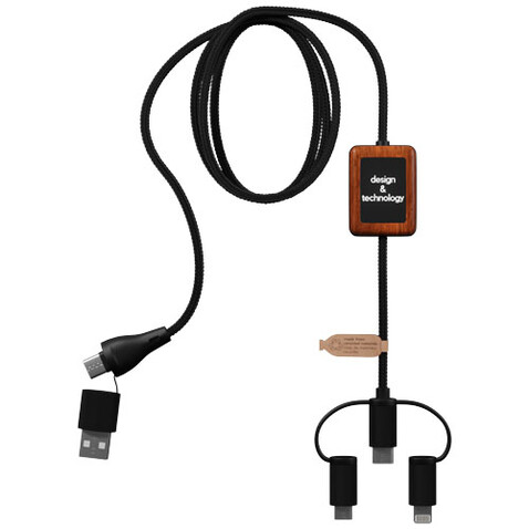 SCX.design C46 5-in-1 CarPlay-Kabel mit Leuchtlogo, schwarz bedrucken, Art.-Nr. 2PX13890