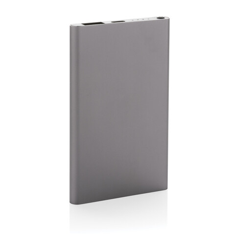 4.000mAh Type-C Powerbank aus RCS recyeltem ABS &amp; Aluminium anthrazit bedrucken, Art.-Nr. P322.420
