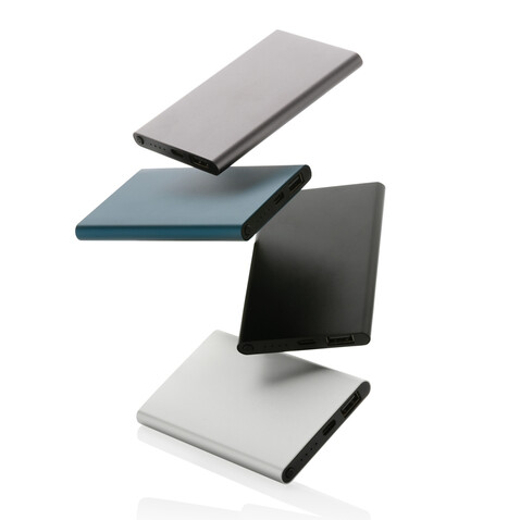 4.000mAh Type-C Powerbank aus RCS recyeltem ABS &amp; Aluminium anthrazit bedrucken, Art.-Nr. P322.420