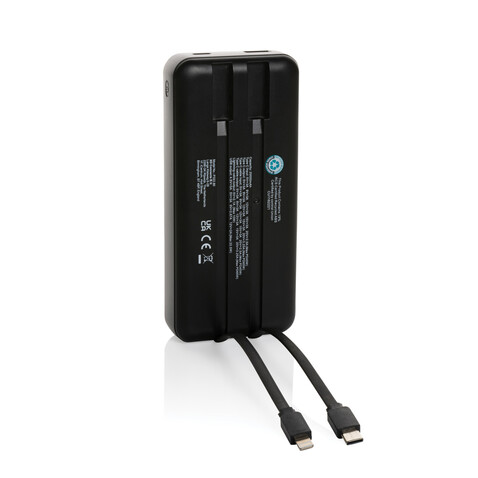 Gridley 20.000mAh 65W Laptop Powerbank aus RCS rPlastik schwarz bedrucken, Art.-Nr. P322.801