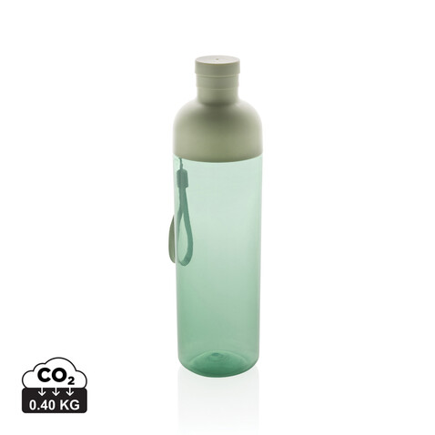 Impact auslaufsichere Wasserflasche aus RCS recyc. PET 600ml grün bedrucken, Art.-Nr. P437.017