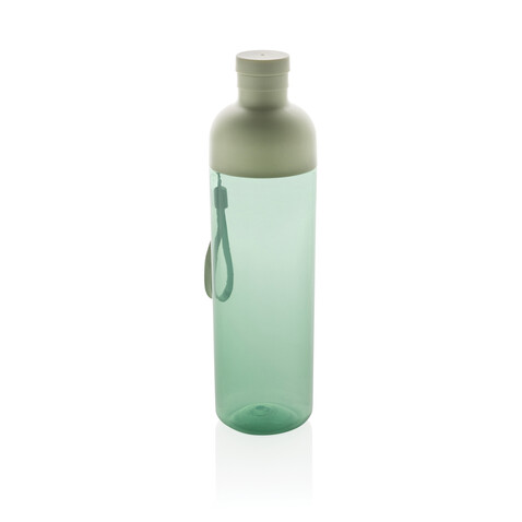 Impact auslaufsichere Wasserflasche aus RCS recyc. PET 600ml grün bedrucken, Art.-Nr. P437.017
