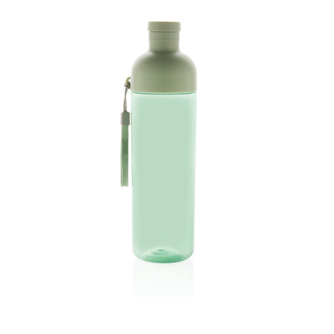 Impact auslaufsichere Wasserflasche aus RCS recyc. PET 600ml grün bedrucken, Art.-Nr. P437.017