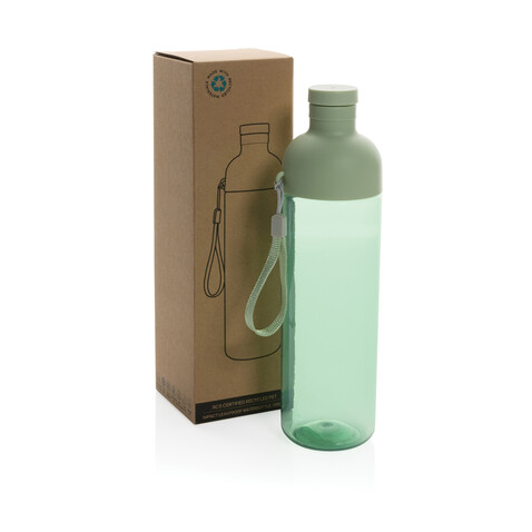 Impact auslaufsichere Wasserflasche aus RCS recyc. PET 600ml grün bedrucken, Art.-Nr. P437.017
