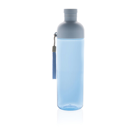 Impact auslaufsichere Wasserflasche aus RCS recyc. PET 600ml blau bedrucken, Art.-Nr. P437.015