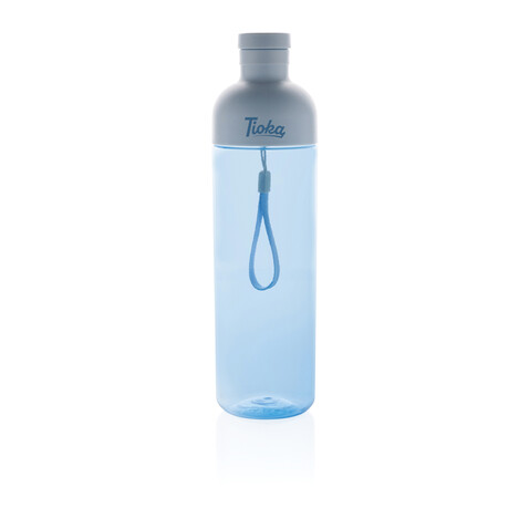Impact auslaufsichere Wasserflasche aus RCS recyc. PET 600ml blau bedrucken, Art.-Nr. P437.015