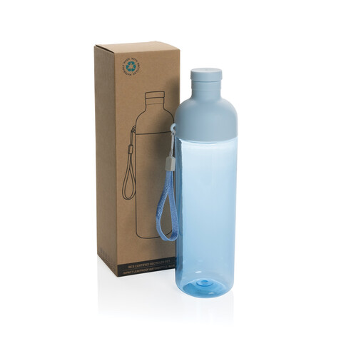 Impact auslaufsichere Wasserflasche aus RCS recyc. PET 600ml blau bedrucken, Art.-Nr. P437.015