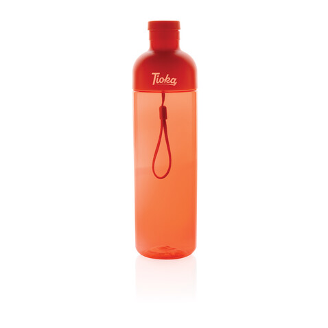Impact auslaufsichere Wasserflasche aus RCS recyc. PET 600ml rot bedrucken, Art.-Nr. P437.014