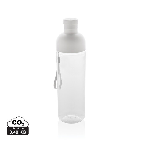 Impact auslaufsichere Wasserflasche aus RCS recyc. PET 600ml weiß bedrucken, Art.-Nr. P437.013