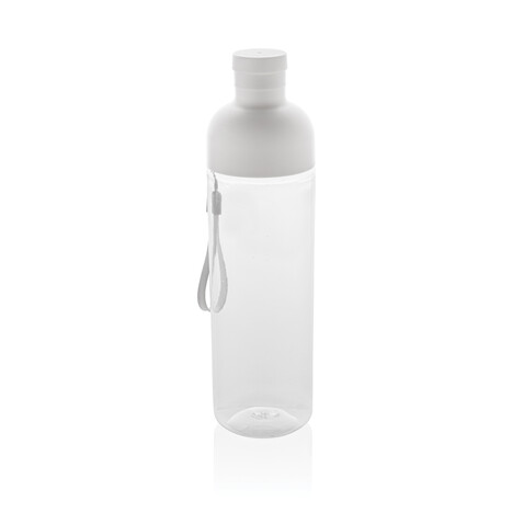 Impact auslaufsichere Wasserflasche aus RCS recyc. PET 600ml weiß bedrucken, Art.-Nr. P437.013