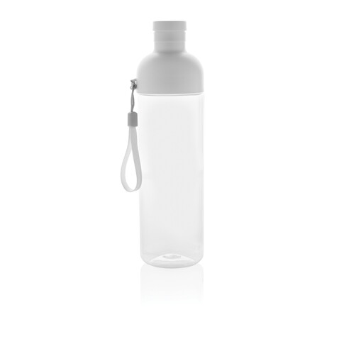 Impact auslaufsichere Wasserflasche aus RCS recyc. PET 600ml weiß bedrucken, Art.-Nr. P437.013