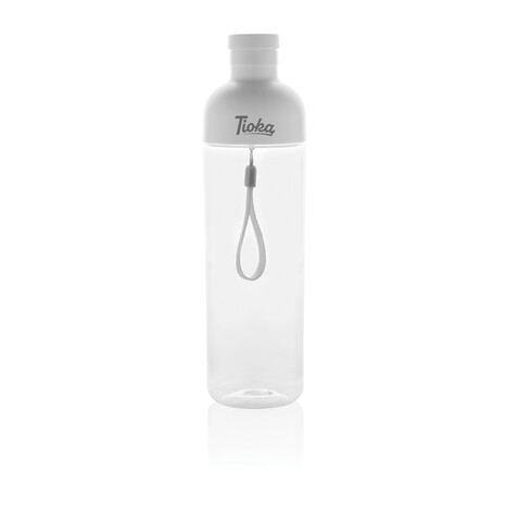 Impact auslaufsichere Wasserflasche aus RCS recyc. PET 600ml weiß bedrucken, Art.-Nr. P437.013