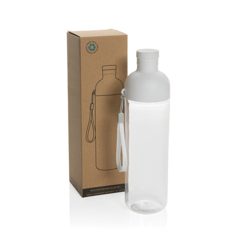 Impact auslaufsichere Wasserflasche aus RCS recyc. PET 600ml weiß bedrucken, Art.-Nr. P437.013
