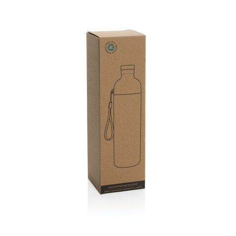 Impact auslaufsichere Wasserflasche aus RCS recyc. PET 600ml weiß bedrucken, Art.-Nr. P437.013