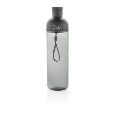 Impact auslaufsichere Wasserflasche aus RCS recyc. PET 600ml schwarz bedrucken, Art.-Nr. P437.011
