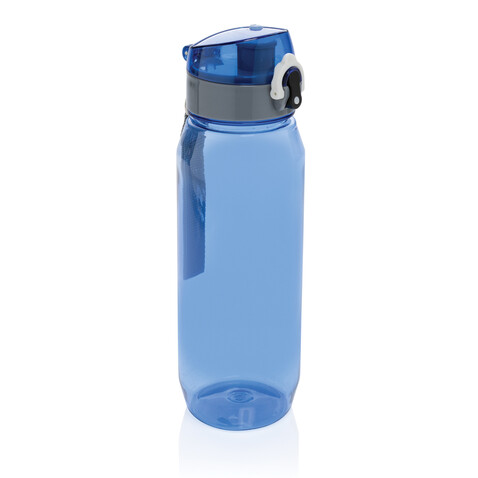 Yide verschließbare Wasserflasche aus RCS rec. PET, 800ml blau bedrucken, Art.-Nr. P437.025