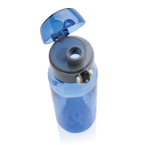 Yide verschließbare Wasserflasche aus RCS rec. PET, 800ml blau bedrucken, Art.-Nr. P437.025