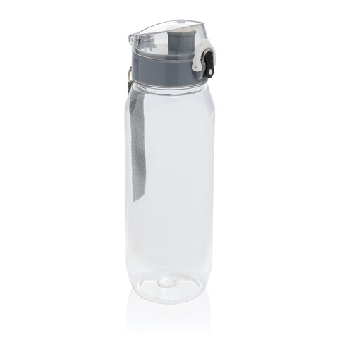 Yide verschließbare Wasserflasche aus RCS rec. PET, 800ml transparent bedrucken, Art.-Nr. P437.020