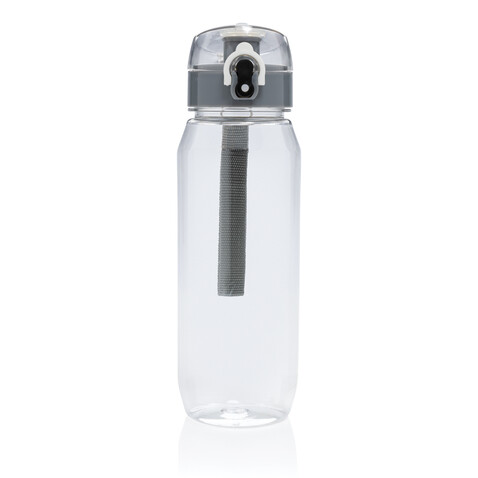 Yide verschließbare Wasserflasche aus RCS rec. PET, 800ml transparent bedrucken, Art.-Nr. P437.020