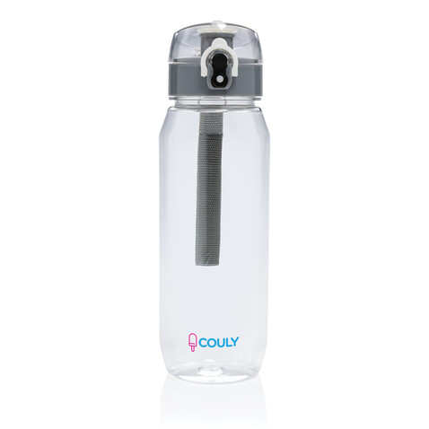 Yide verschließbare Wasserflasche aus RCS rec. PET, 800ml transparent bedrucken, Art.-Nr. P437.020