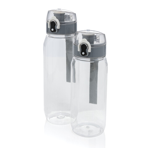 Yide verschließbare Wasserflasche aus RCS rec. PET, 800ml transparent bedrucken, Art.-Nr. P437.020