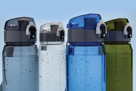 Yide verschließbare Wasserflasche aus RCS rec. PET, 800ml transparent bedrucken, Art.-Nr. P437.020