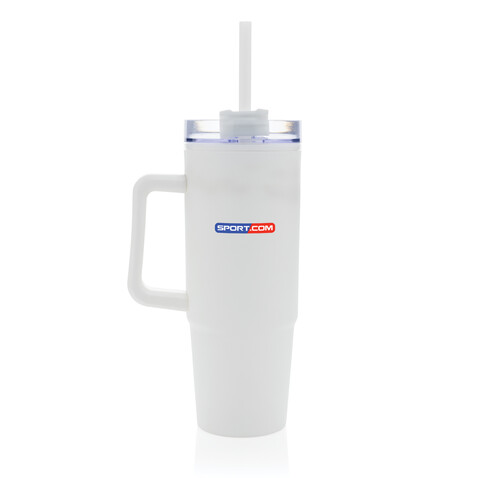 Tana Becher aus RCS recyceltem Kunststoff mit Griff 900ml weiß bedrucken, Art.-Nr. P437.103
