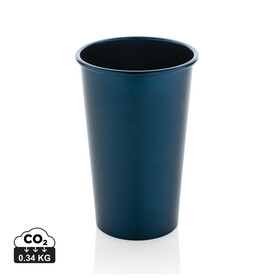 Alo Leight-Weight-Becher aus RCS recyceltem Aluminium 450ml navy blau bedrucken, Art.-Nr. P437.200