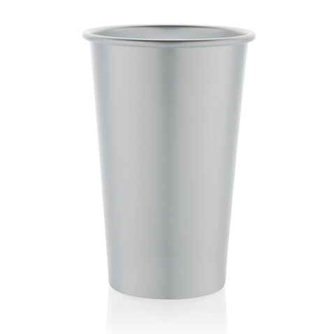 Alo Leight-Weight-Becher aus RCS recyceltem Aluminium 450ml silber bedrucken, Art.-Nr. P437.202