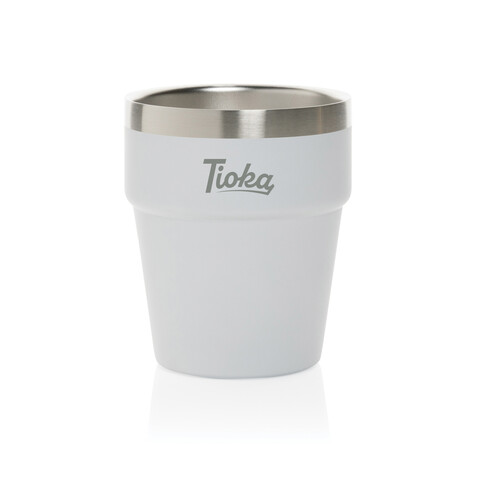 Clark Doppelwandige RCS Kaffeetasse 300ml weiß bedrucken, Art.-Nr. P437.213