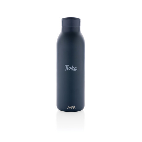 Avira Avior RCS recycelte Stainless-Steel Flasche 500ml navy blau bedrucken, Art.-Nr. P438.000