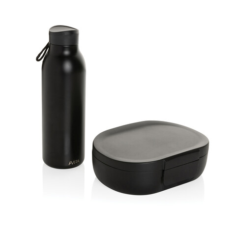 Avira Atlas Lunchbox aus RCS recyceltem PP 700ml schwarz bedrucken, Art.-Nr. P438.071