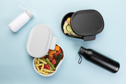 Avira Atlas Lunchbox aus RCS recyceltem PP 700ml schwarz bedrucken, Art.-Nr. P438.071