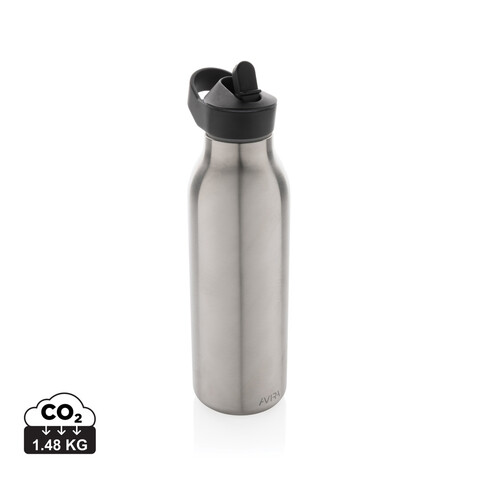 Avira Ara RCS Re-Steel Fliptop Wasserflasche 500ml silber bedrucken, Art.-Nr. P438.082