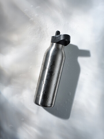 Avira Ara RCS Re-Steel Fliptop Wasserflasche 500ml silber bedrucken, Art.-Nr. P438.082